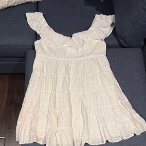 Charming White Eyelet Kids Dress